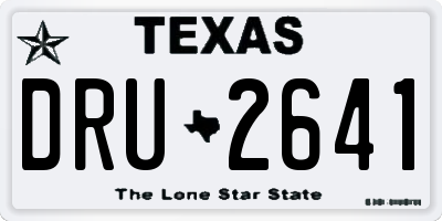 TX license plate DRU2641