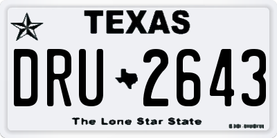 TX license plate DRU2643