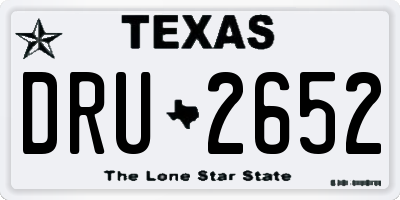 TX license plate DRU2652