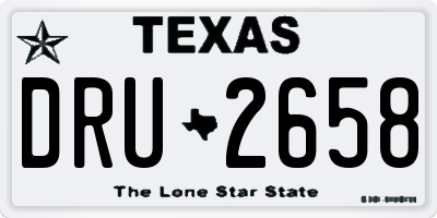 TX license plate DRU2658