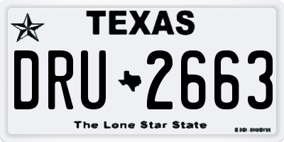 TX license plate DRU2663
