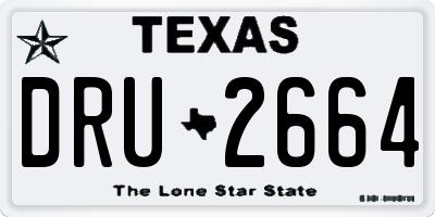 TX license plate DRU2664