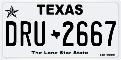 TX license plate DRU2667
