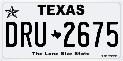 TX license plate DRU2675