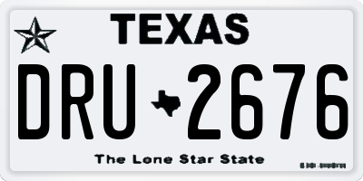 TX license plate DRU2676