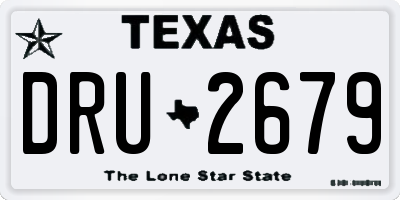 TX license plate DRU2679