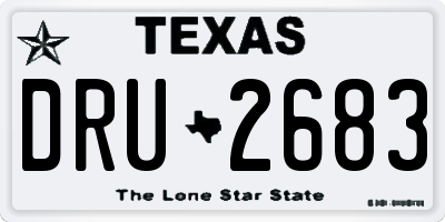 TX license plate DRU2683