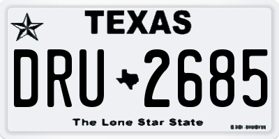 TX license plate DRU2685