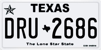 TX license plate DRU2686