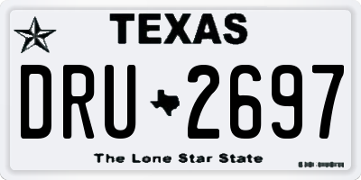 TX license plate DRU2697