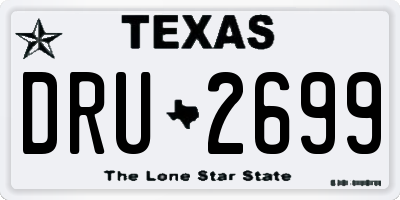 TX license plate DRU2699