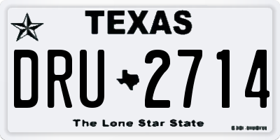 TX license plate DRU2714