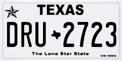 TX license plate DRU2723