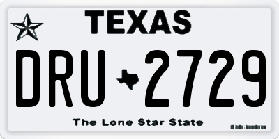 TX license plate DRU2729