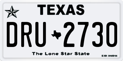 TX license plate DRU2730