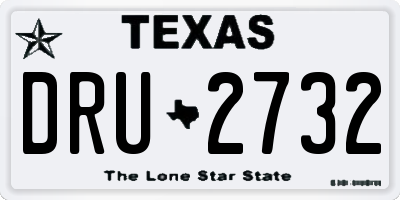 TX license plate DRU2732