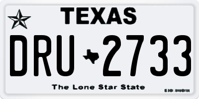 TX license plate DRU2733