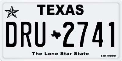 TX license plate DRU2741