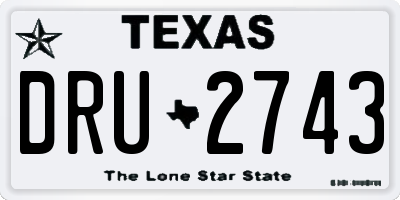 TX license plate DRU2743