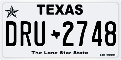 TX license plate DRU2748