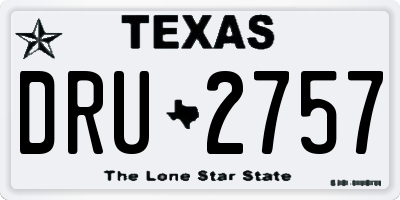TX license plate DRU2757