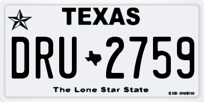 TX license plate DRU2759
