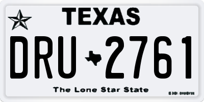 TX license plate DRU2761