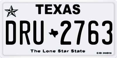 TX license plate DRU2763