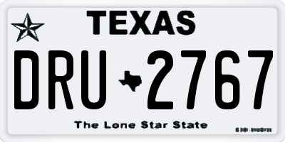 TX license plate DRU2767