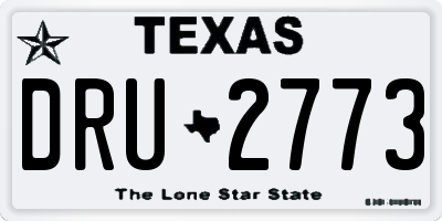 TX license plate DRU2773