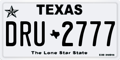 TX license plate DRU2777