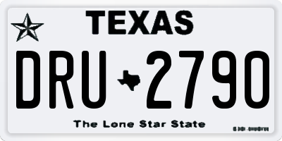 TX license plate DRU2790