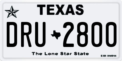 TX license plate DRU2800