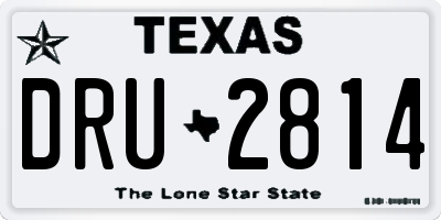 TX license plate DRU2814