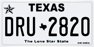 TX license plate DRU2820