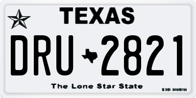 TX license plate DRU2821