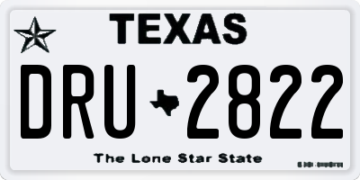 TX license plate DRU2822