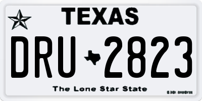 TX license plate DRU2823