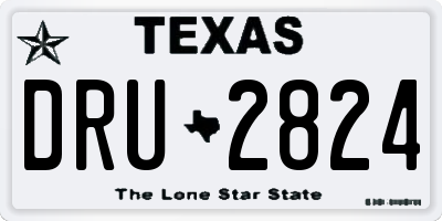 TX license plate DRU2824