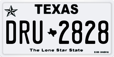 TX license plate DRU2828