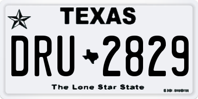 TX license plate DRU2829