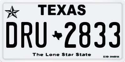 TX license plate DRU2833