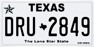 TX license plate DRU2849