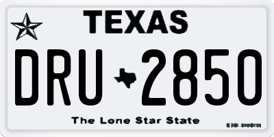 TX license plate DRU2850