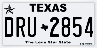 TX license plate DRU2854