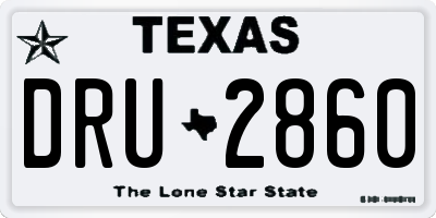 TX license plate DRU2860