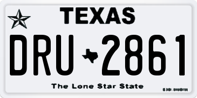 TX license plate DRU2861