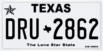 TX license plate DRU2862