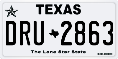 TX license plate DRU2863