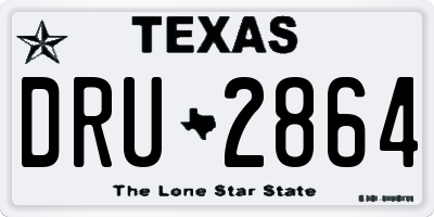 TX license plate DRU2864